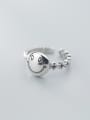 thumb 925 Sterling Silver With Antique Silver Plated Cute Smiley Free Size Rings 0
