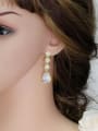 thumb Water Drop AAA Zircons White and Gold Plated Drop Earrings 1