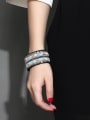 thumb Colorful Geometric Shaped Artificial Leather Rhinestones Charm Bracelet 1