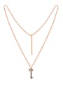 thumb Simple Key Rose Gold Plated Titanium Sweater Chain 0