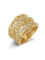 thumb Copper With Cubic Zirconia   Openwork pattern Personality  Rings 0