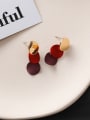 thumb Alloy With Gold Plated Simplistic Round Drop Earrings 2