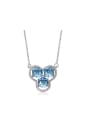 thumb 2018 Copper Alloy White Gold Plated Cube Crystal Necklace 0