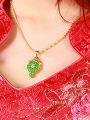 thumb Copper Alloy 24K Gold Plated Classical Artificial Gemstone Necklace 1