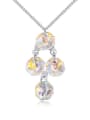 thumb Simple Cubic austrian Crystals Pendant Alloy Necklace 1