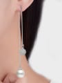 thumb Fashion Shiny Ball Imitation Pearl Copper Line Earrings 1