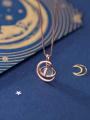 thumb 925 Sterling Silver With Rose Gold Plated Simplistic Planet Necklaces 2