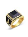 thumb Retro Freemason Logo Black Carnelian Statement Ring 0