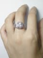 thumb Fashion Square Cubic AAA Zirconias Copper Ring 1