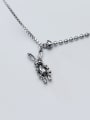 thumb 925 Sterling Silver With Antique Silver Plated Cute Animal Rabbit Necklaces 1