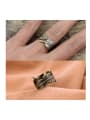 thumb Simple Feather Retro Alloy Opening Statement Ring 1