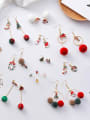 thumb Alloy With Rose Gold Plated Cute Santa Clausr Gift Candy Cane fashion earrings Drop Earrings 1