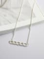 thumb Simple Short Chain Pendant Silver Necklace 0