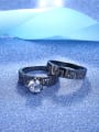 thumb All-match Black Gun Plated Geometric Shaped Glass Bead Ring Set 1