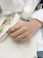 thumb 925 Sterling Silver With Gold Plated Classic Wrinkle Round Free Size Rings 3