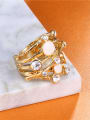 thumb High-grade 18K Gold Geometric Shaped Shell Ring 1