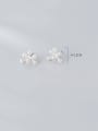 thumb 925 Sterling Silver With Artificial Pearl  Simplistic Geometric Stud Earrings 3