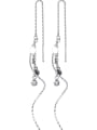 thumb 925 Sterling Silver With Platinum Plated Fashion Chain Threader Earrings 4