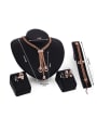 thumb 2018 Alloy Imitation-gold Plated Fashion Multi-chain CZ Four Pieces Jewelry Set 1