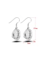 thumb Micro Pave Zircons White Gold Plated Drop Earrings 3