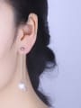 thumb Women Elegant Pearl Zircon threader earring 1