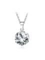 thumb 18K White Gold Austria Crystal Round Shaped Necklace 0