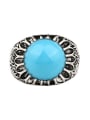 thumb Personalized Round Resin Stone Silver Plated Alloy Ring 3