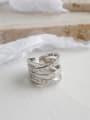 thumb 925 Sterling Silver With Platinum Plated Fashion Irregular Free Size Rings 1