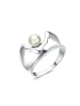 thumb Elegant Platinum Plated Artificial Pearl Women Ring 0