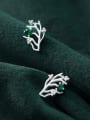 thumb 925 Sterling Silver With Silver Plated Simplistic Branch Stud Earrings 1