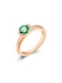 thumb High-quality Green  Rose Gold Swiss Zircon Ring 0
