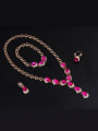 thumb Alloy Imitation-gold Plated Fashion Water Drop shaped Artificial Stones Four Pieces Jewelry Set 1