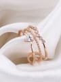 thumb Fashion Style Zircon Rose Gold Stacking Ring 2