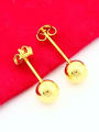 thumb Fashionable 24K Gold Plated Round Shaped Stud Earrings 1