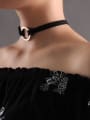 thumb Personality Round Shaped Artificial Leather Choker 2