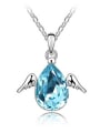 thumb Simple Water Drop austrian Crystal Little Angel Wings Alloy Necklace 3