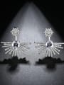 thumb Copper With Platinum Plated Hip Hop Irregular Cluster Earrings 2