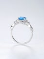 thumb 925 Sterling Silver With Cubic Zirconia Personality Square Band Rings 2