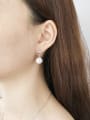 thumb Sterling silver imitation pearl earring 2