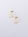 thumb Titanium With Gold Plated Simplistic Star Stud Earrings 3
