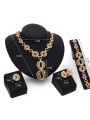 thumb Alloy Imitation-gold Plated Fashion Hollow Four Pieces Jewelry Set 2