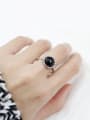 thumb 925 Sterling Silver With black Carnelian Vintage Round Solitaire Rings 3
