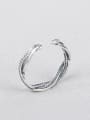 thumb Retro style Twisted Silver Ring 1