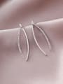 thumb Alloy With Platinum Plated Simplistic Micro-inlaid Line Curved Earrings 0