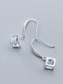 thumb 925 Sterling Silver With Platinum Plated Fashion Geometric Hook Earrings 2