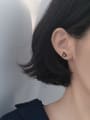 thumb Simple Triangle-shaped Silver Stud Earrings 2