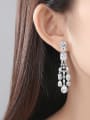 thumb Copper With Platinum Plated Delicate Cubic Zirconia Stud Earrings 1