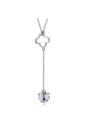 thumb Simple Little Hollow Flower Cubic austrian Crystal 925 Silver Necklace 0