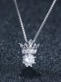 thumb 925 Sterling Silver With Platinum Plated Personality Crown Necklaces 0