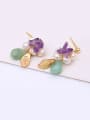 thumb Exquisite Artificial Pearl Leaf Shaped Earrings 1